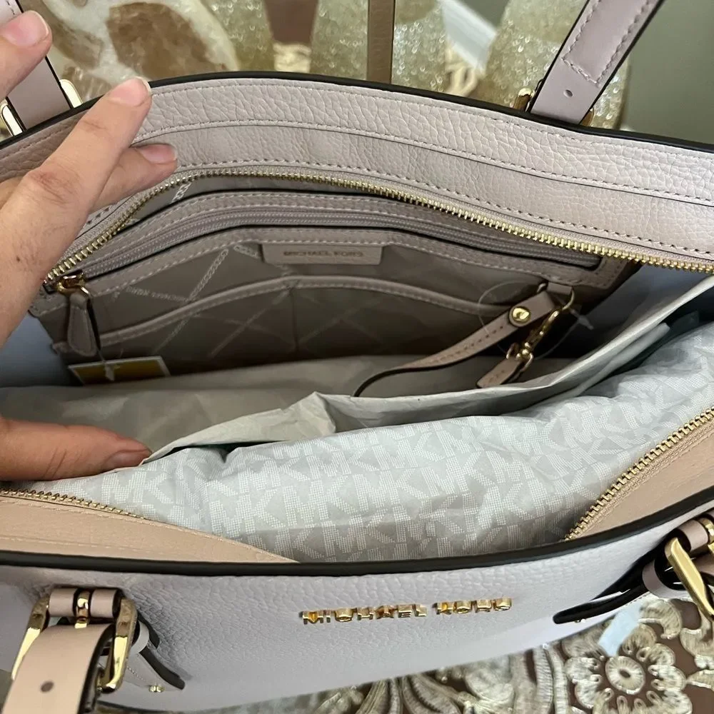 Michael Kors soft pink LG soft leather tote